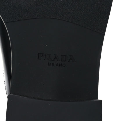 Prada Spazzolato Metal Triangle Logo 40mm Loafer Mules 39 Black 6 of 8