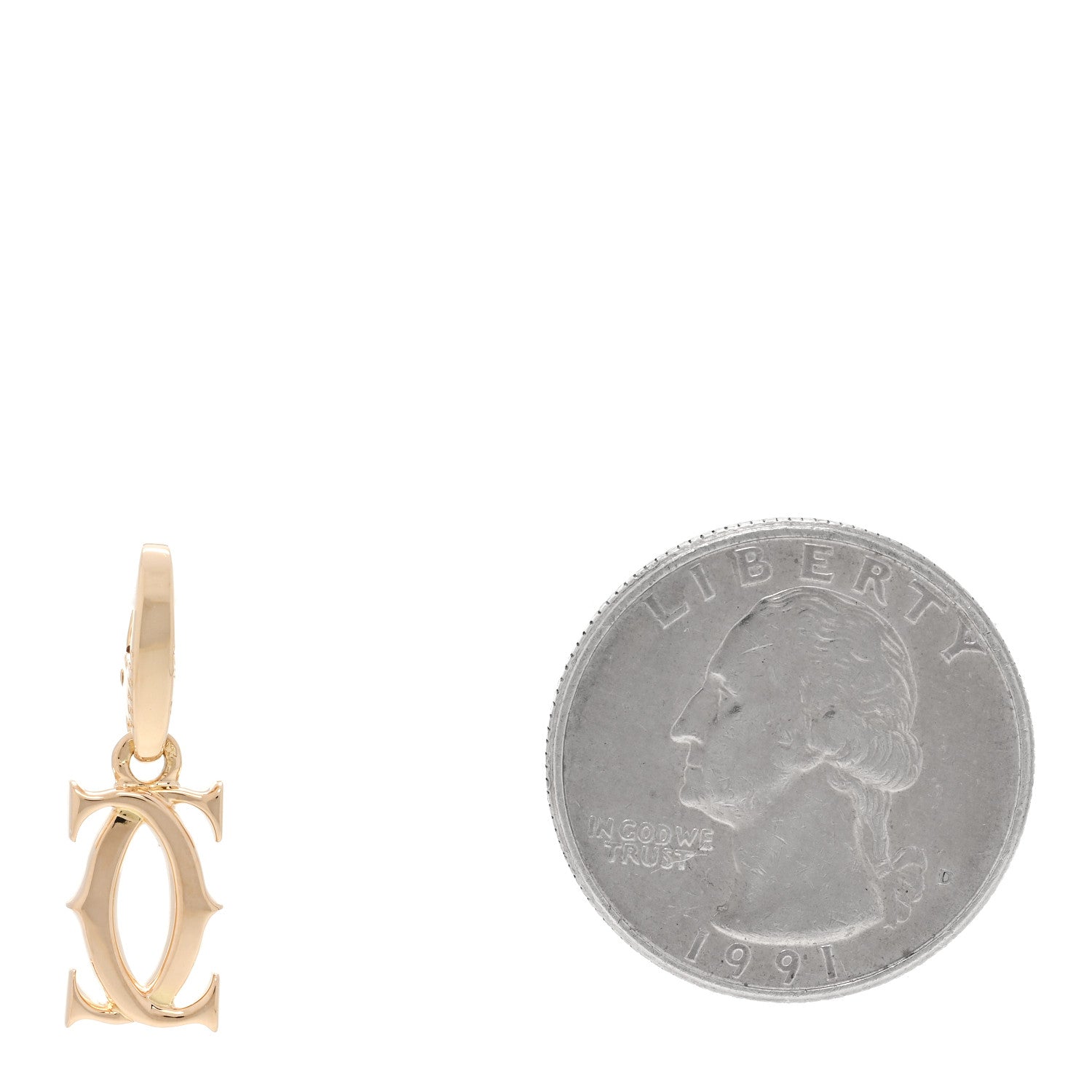 Cartier 18K Yellow Gold Logo Charm 2 of 4
