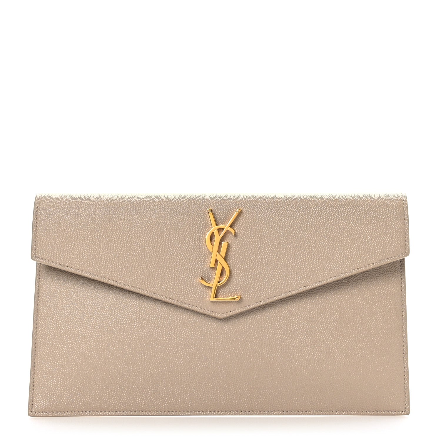 Saint Laurent Grain De Poudre Uptown Pouch Dark Beige 1 of 7