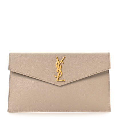 Saint Laurent Grain De Poudre Uptown Pouch Dark Beige 1 of 7