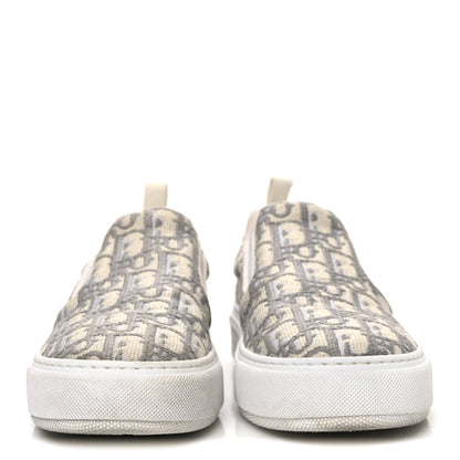 Christian Dior Canvas Oblique Embroidered Womens Solar Slip On Sneakers 37 Grey Stone 3 of 11