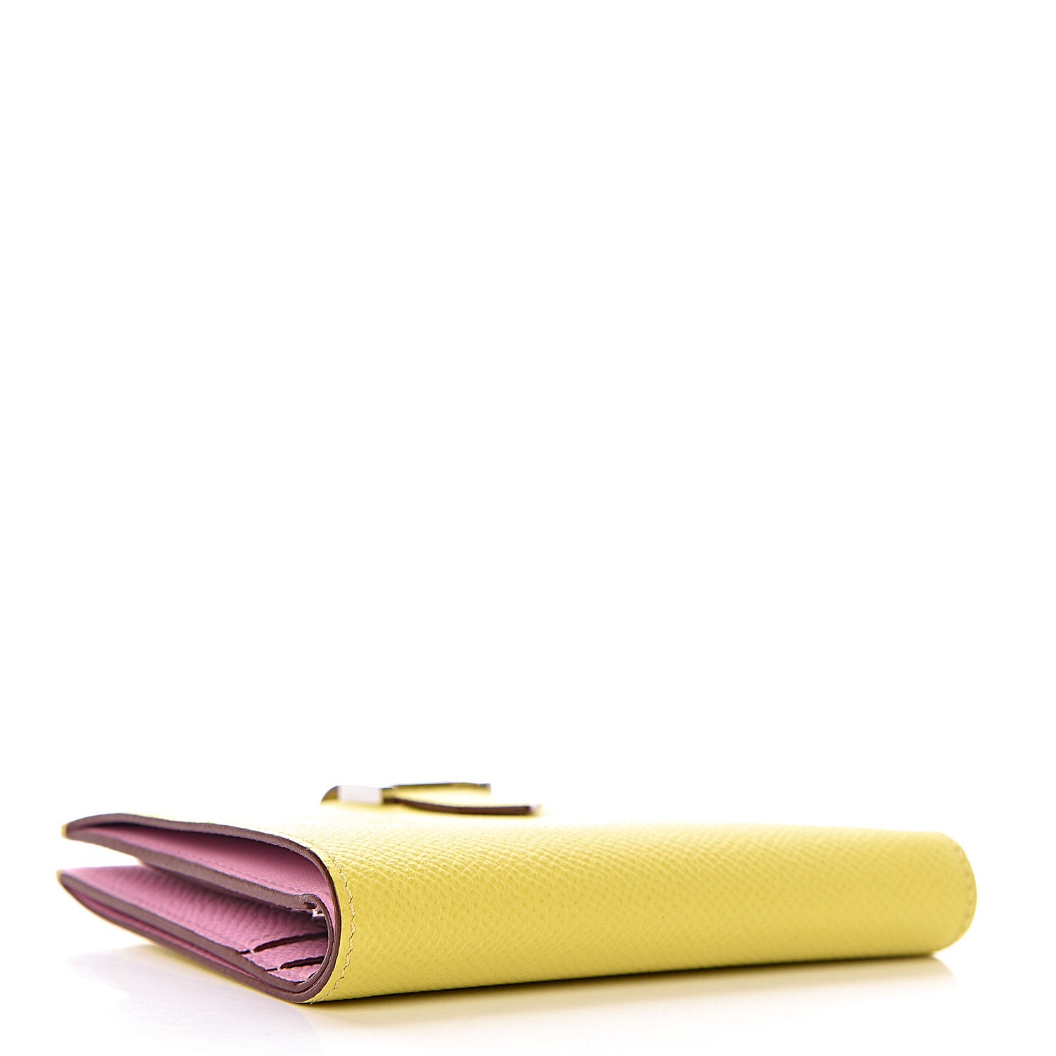Hermes Epsom Verso Bearn Compact Wallet Lime Mauve Silvestre 4 of 7