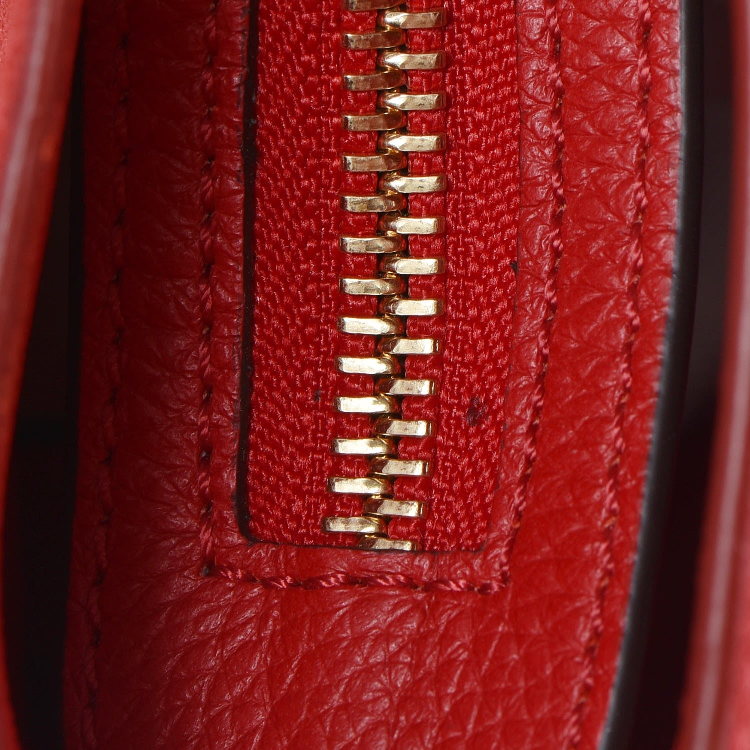 Celine Drummed Calfskin Suede Medium Trapeze Coquelicot 7 of 7