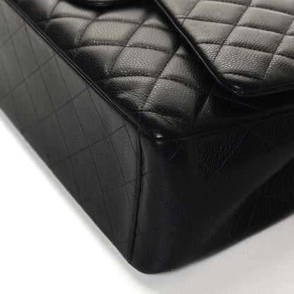 Chanel Caviar Quilted Maxi Double Flap Navy Blue 11 of 14
