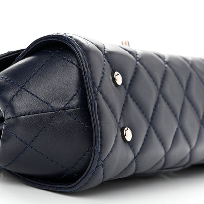 Chanel Calfskin Quilted Kisslock Frame Chain Bag Navy 9 of 12