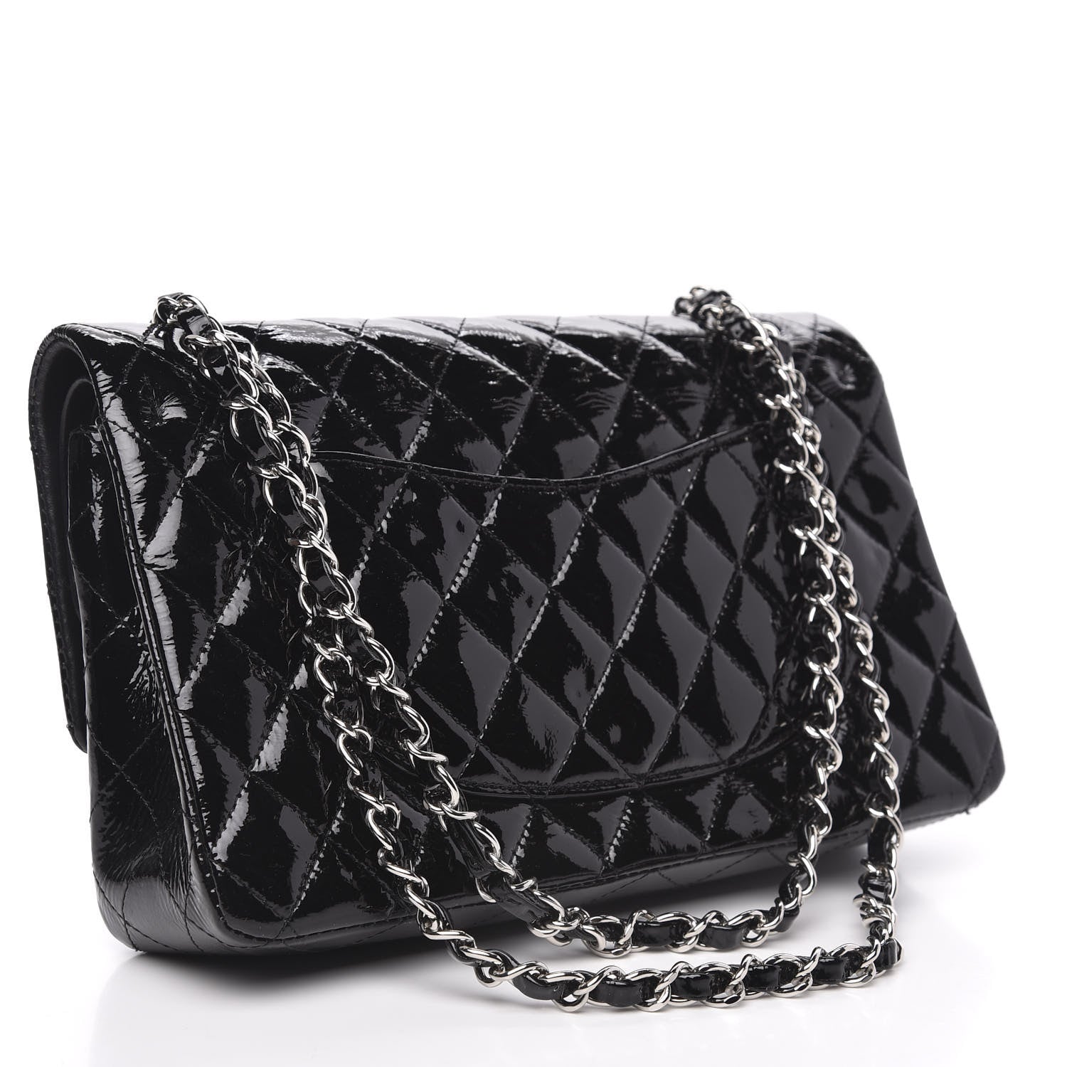 Chanel Patent Quilted Medium Double Flap Black 3 of 13