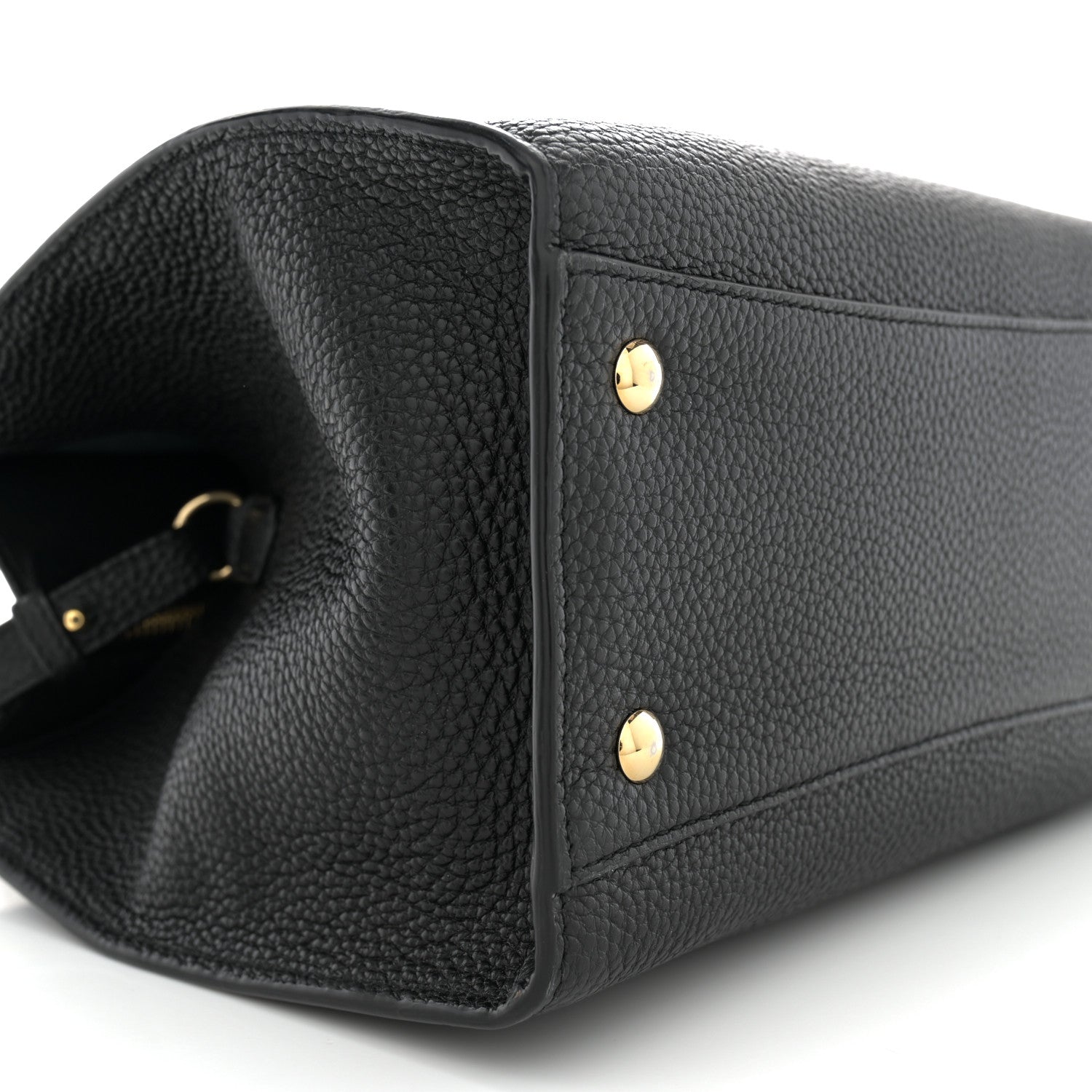 Salvatore Ferragamo Grained Calfskin Double Handle Small Amy Tote Black 9 of 11
