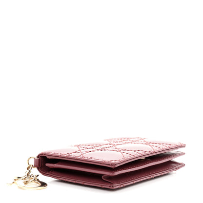 Christian Dior Patent Cannage Small Lady Dior Flap Card Holder Pink 4 of 8