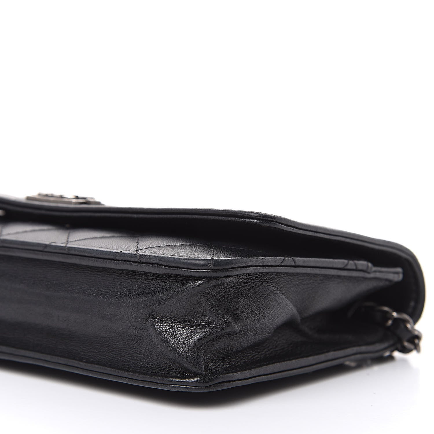 Chanel Lambskin Quilted Boy Wallet On Chain WOC Black 10 of 18