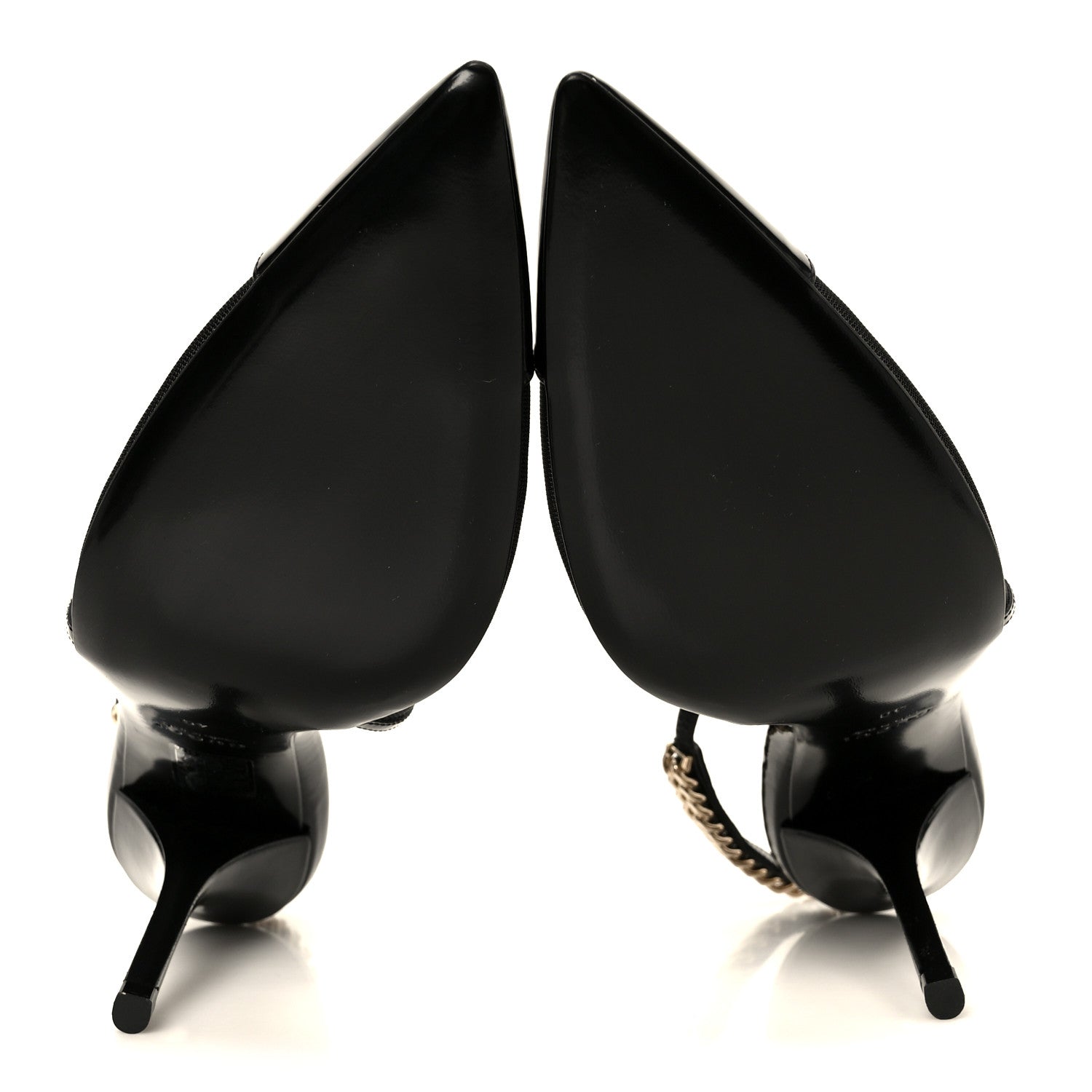 Gucci Tela Retino Patent Signoria 105mm Slingback Pumps 40 Black 6 of 9