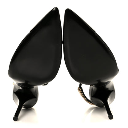 Gucci Tela Retino Patent Signoria 105mm Slingback Pumps 40 Black 6 of 9