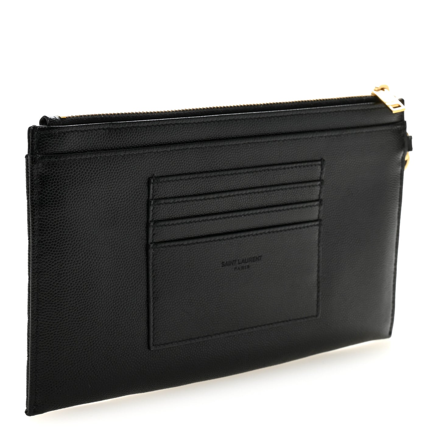 Grain De Poudre Chevron Monogram Large Bill Pouch Black