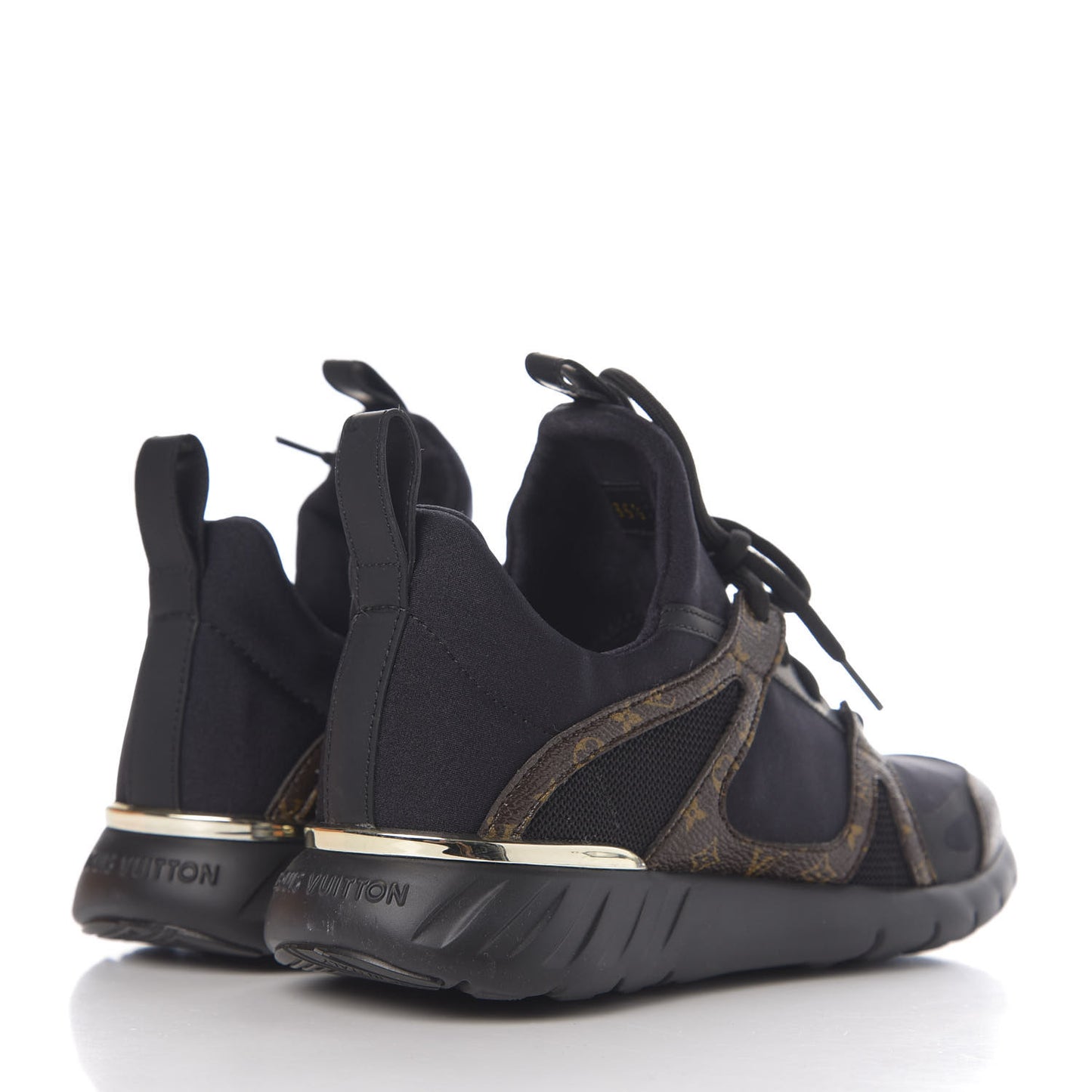 Technical Nylon Monogram Rubber Aftergame Sneakers 35.5 Black