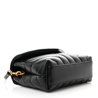 Saint Laurent Calfskin Y Quilted Monogram Toy Loulou Crossbody Bag Black 4 of 12