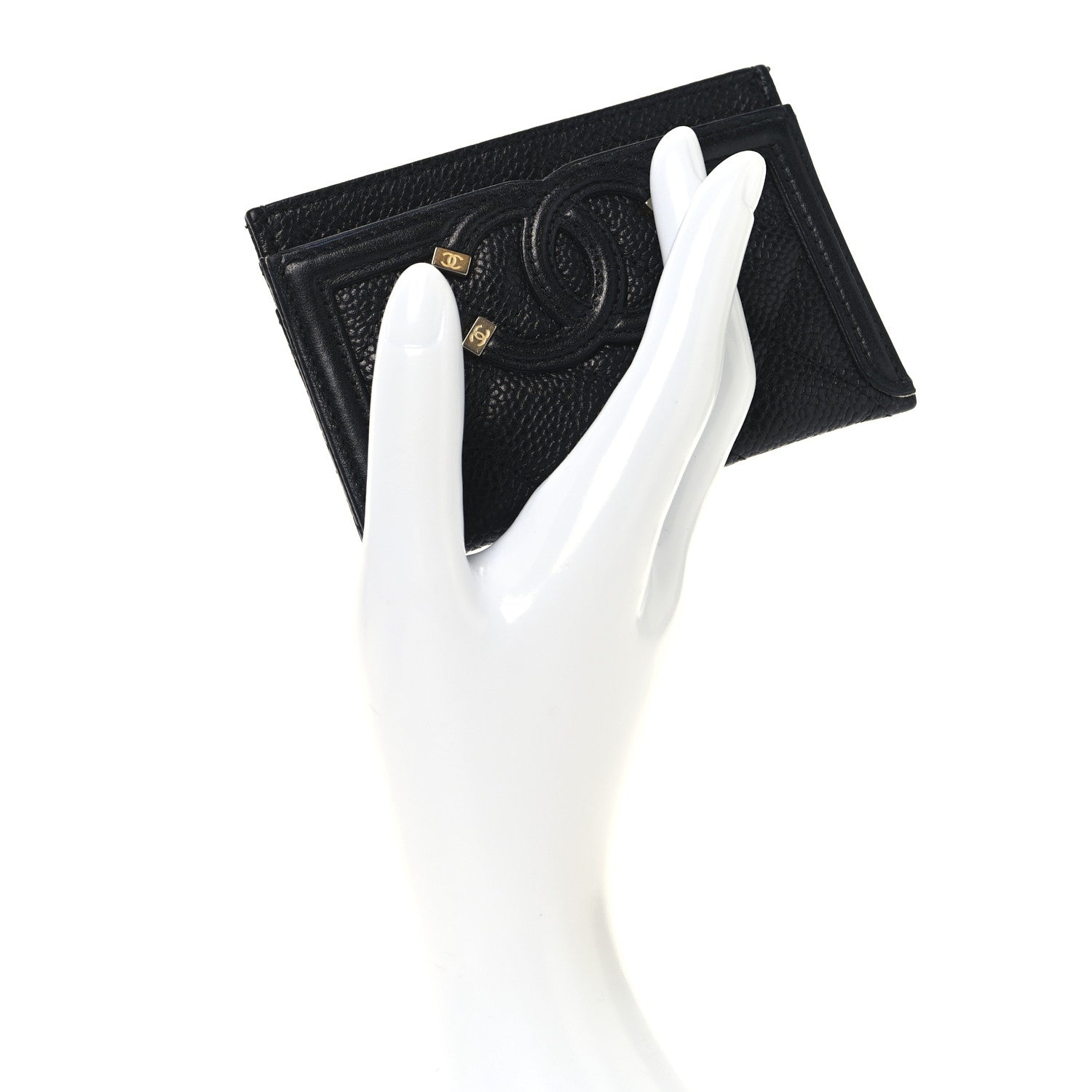 Chanel Caviar Quilted Filigree Card Holder Black 2 of 10
