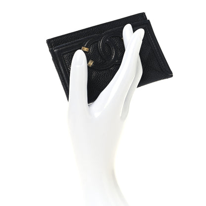 Chanel Caviar Quilted Filigree Card Holder Black 2 of 10