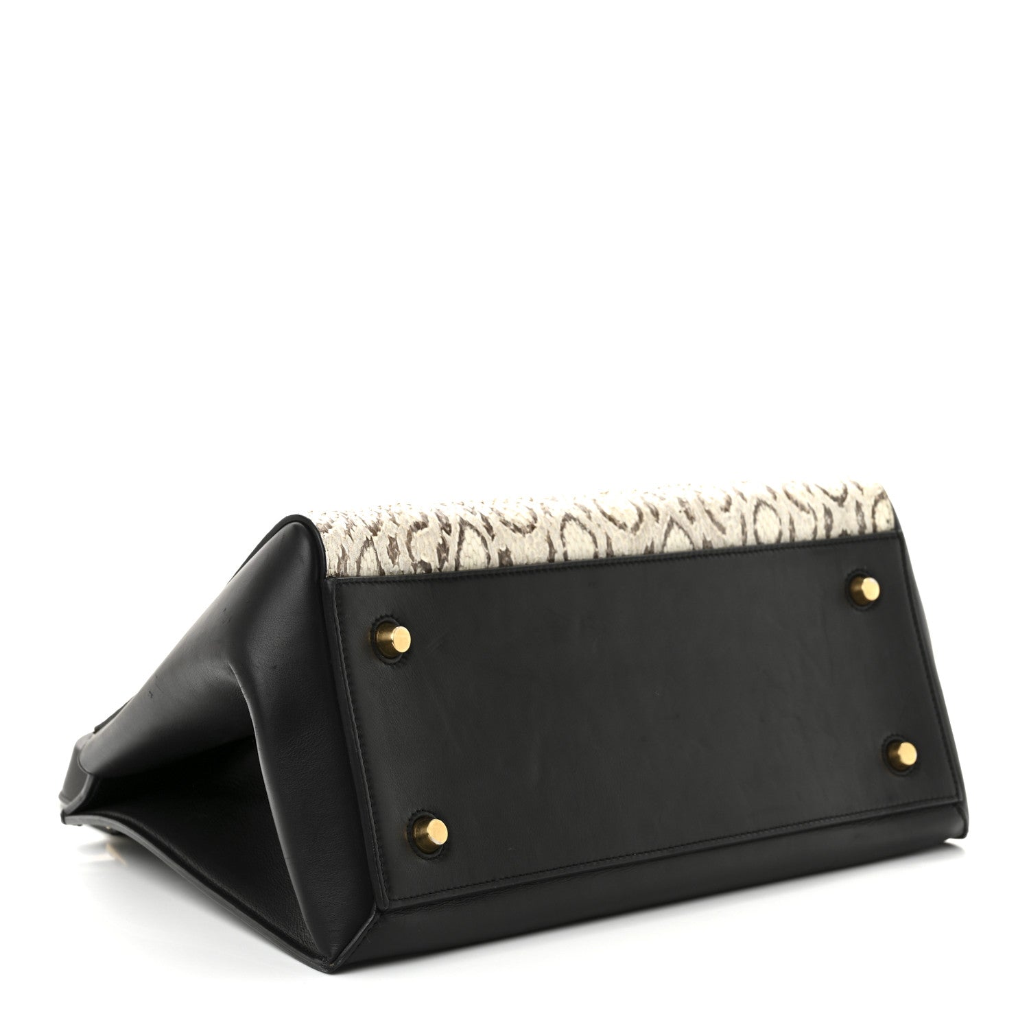 Celine Snakeskin Medium Edge Shoulder Bag Natural Black 4 of 12