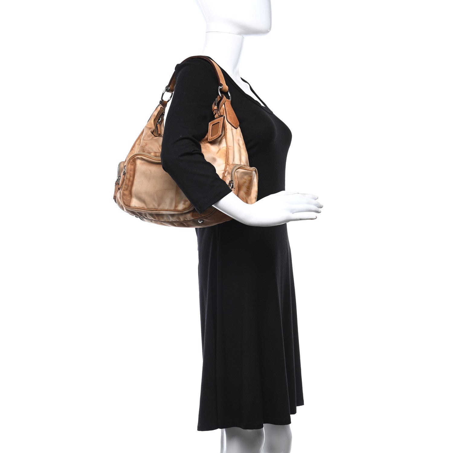 Prada Tessuto Nylon Legno Ombre Shoulder Bag Brown 2 of 11