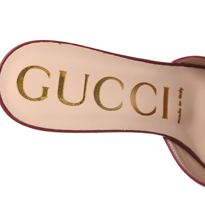 Gucci Malaga Kid Crystal Square G Madelyn Mules 38 Romantic Cerise 7 of 9