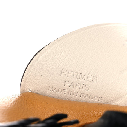 Hermes Milo Lambskin Grigri Rodeo Pegase Horse Bag Charm PM Sesame Black Nata 3 of 5