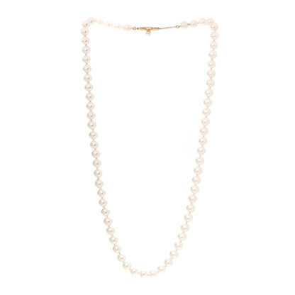 Mikimoto 18K Yellow Gold Akoya Pearl 6-6.5mm Strand Necklace 3 of 4