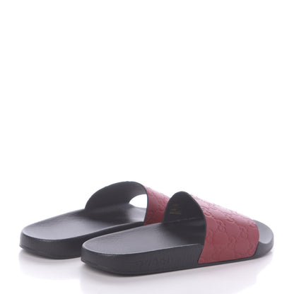 Gucci Guccissima Signature Womens Slide Sandals 40 Hibiscus Red 4 of 6