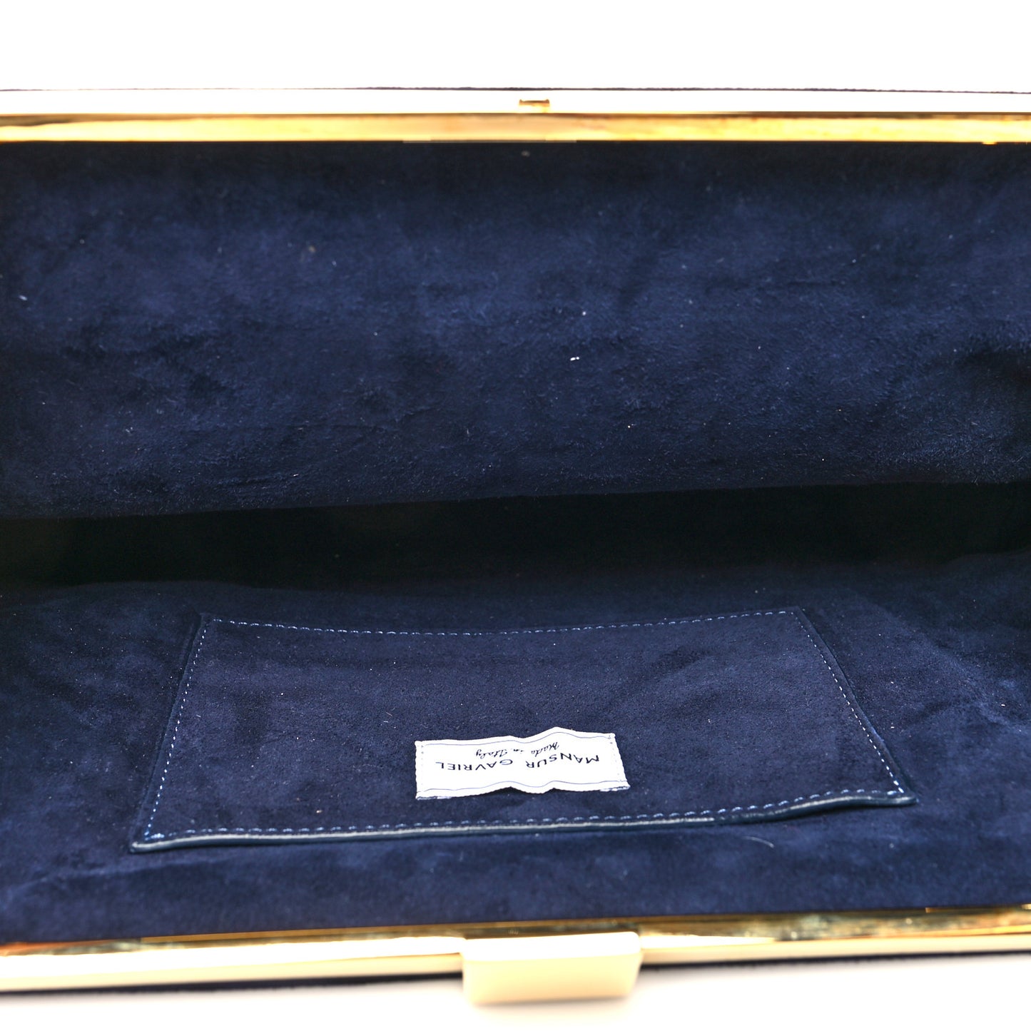 Suede Volume Clutch Navy