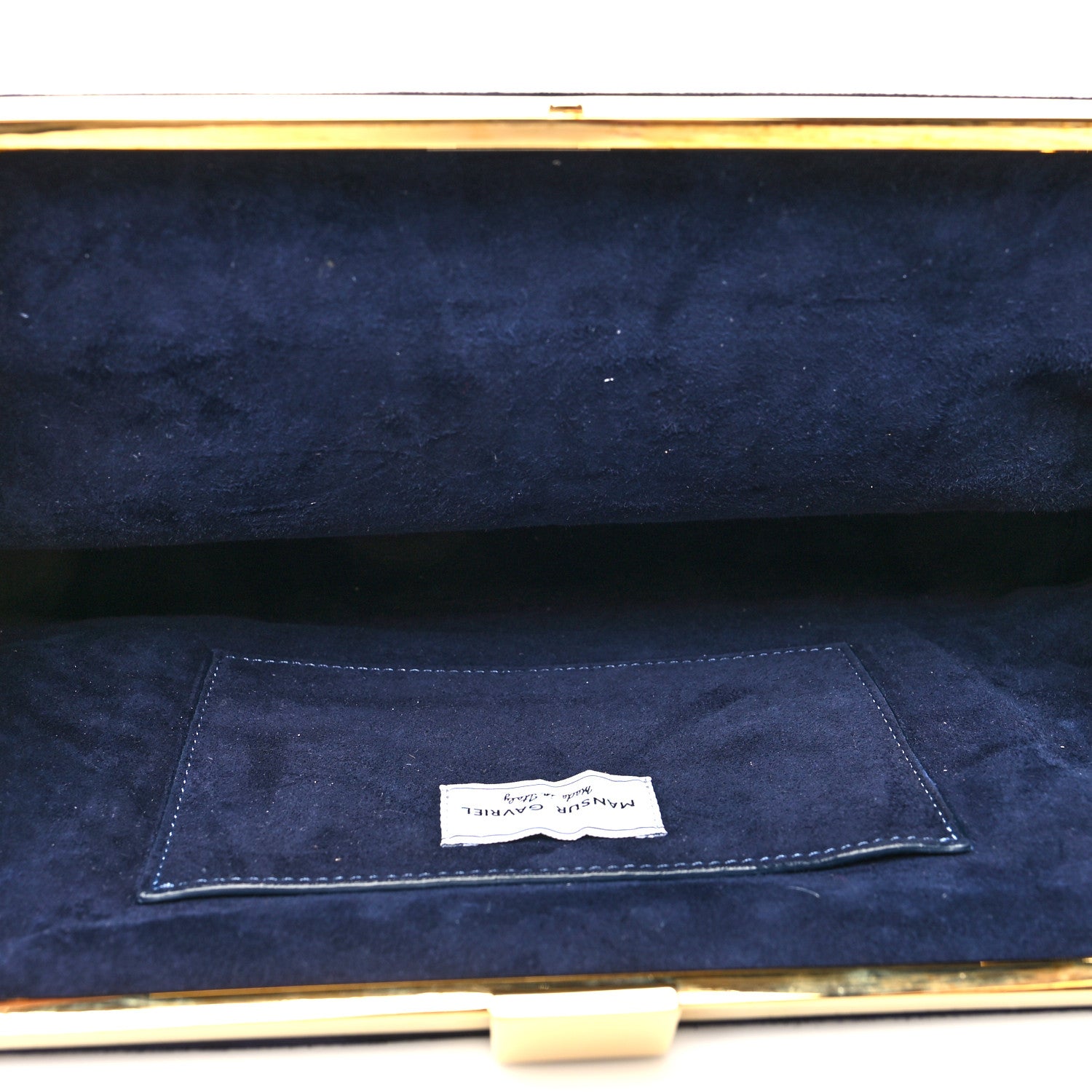 Mansur Gavriel Suede Volume Clutch Navy 5 of 11