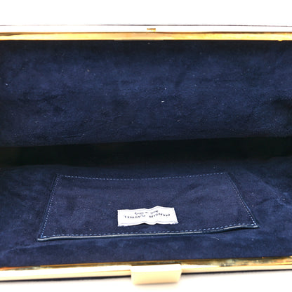 Mansur Gavriel Suede Volume Clutch Navy 5 of 11