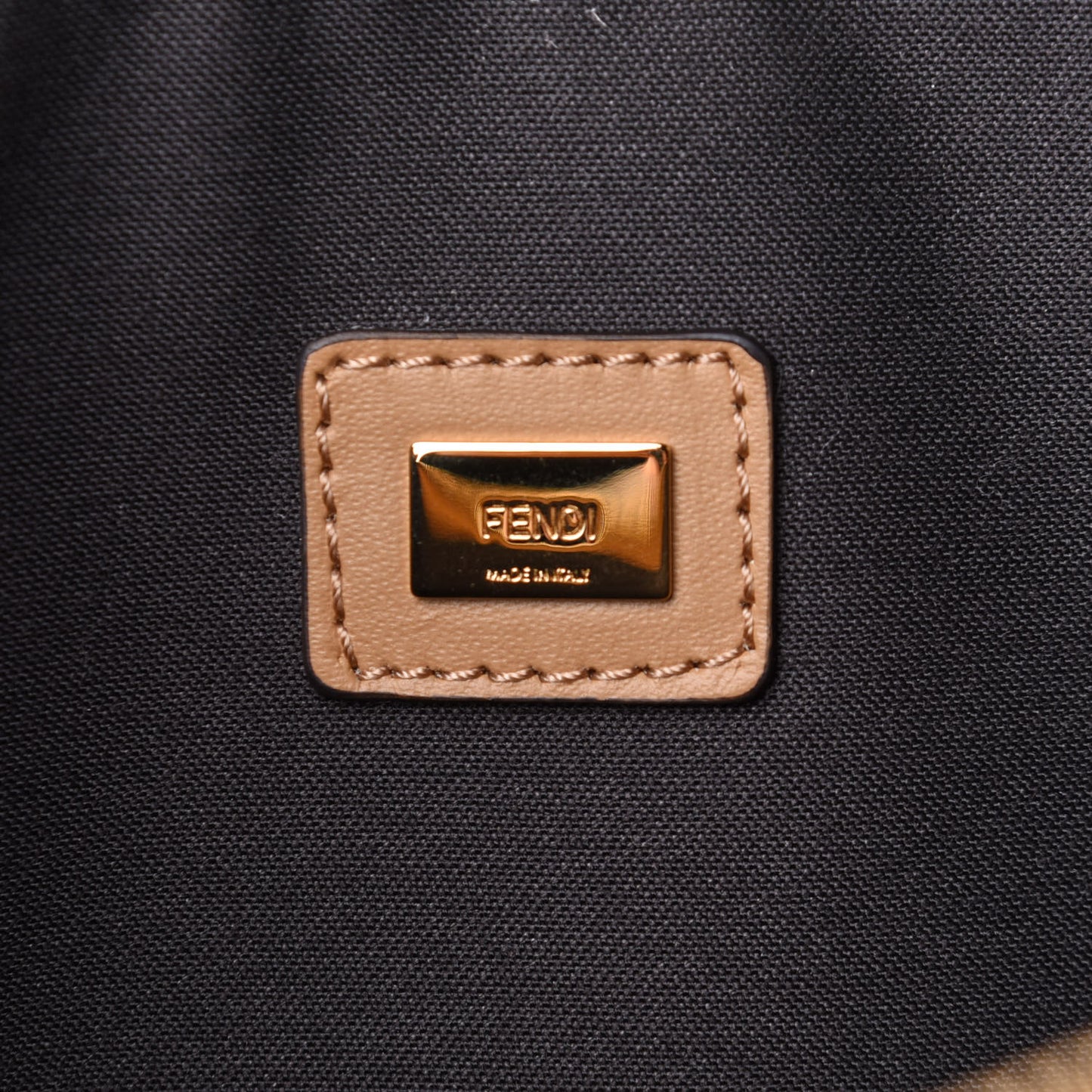 Vitello King Logo Embossed Large Flat Pouch Miele Scuro