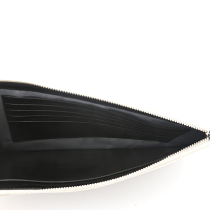 Alexander Wang Calfskin Snakeskin Embossed Prisma Flat Pouch White Silver Hardware 10 of 14
