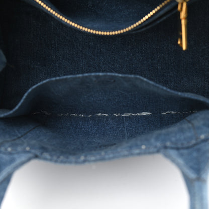 Prada Denim Small Logo Tote Bleu 8 of 11