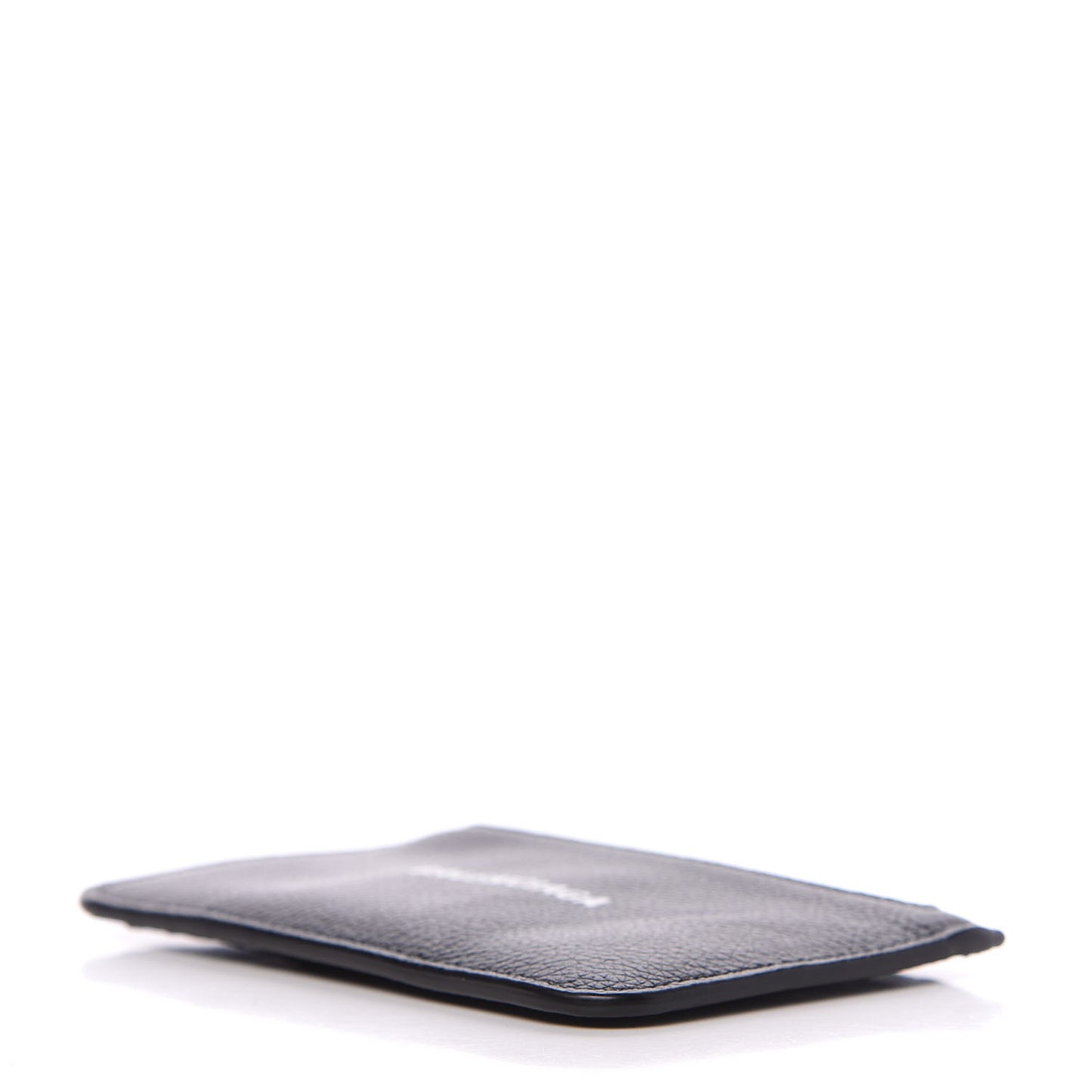 Grained Calfskin Logo Cash Long Coin Card Holder Black White