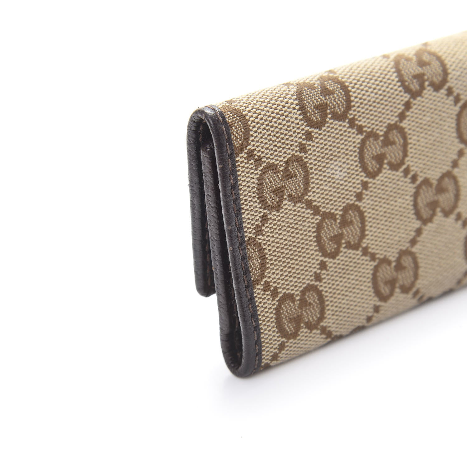 Gucci Monogram Textured Calfskin Metal Bar 6 Key Holder Case Beige Ebony Cocoa 10 of 11