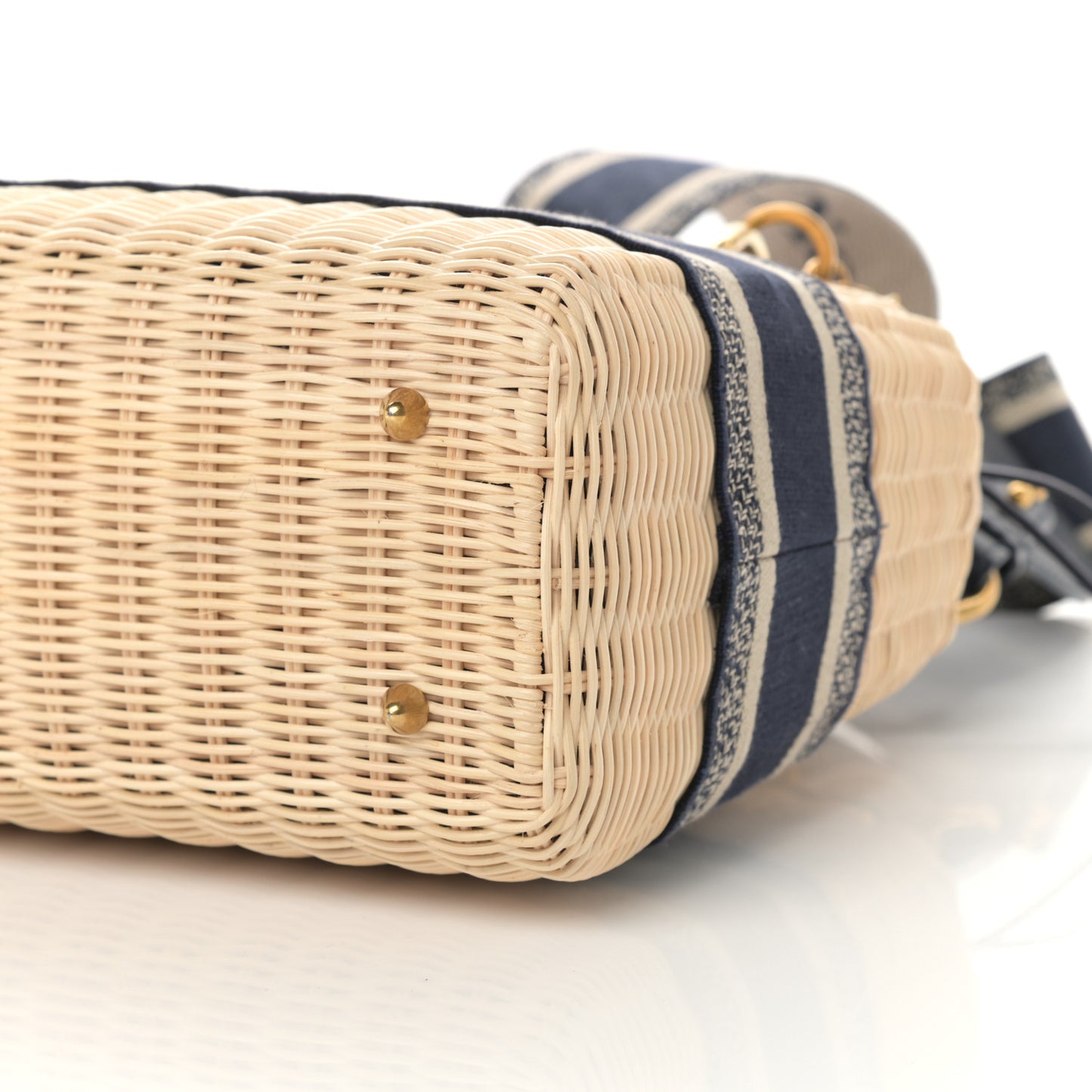 Wicker Oblique Medium Lady Dior Bag Blue