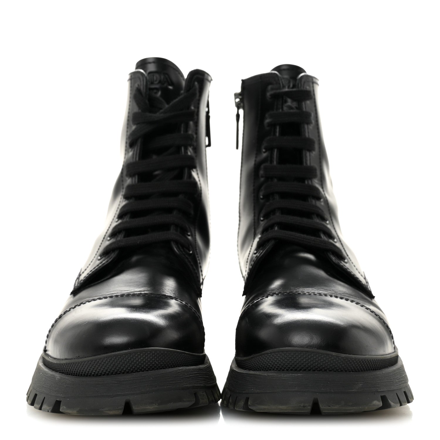 Prada Spazzolato Chocolate 50mm Combat Boots 36.5 Black 2 of 12