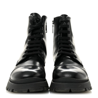 Prada Spazzolato Chocolate 50mm Combat Boots 36.5 Black 2 of 12