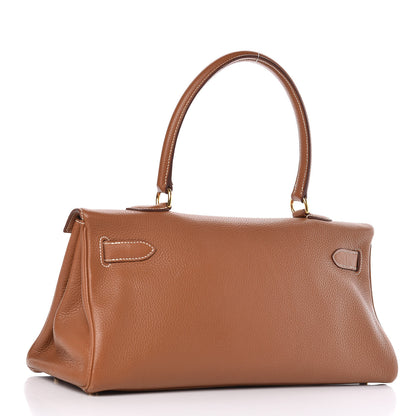 Hermes Taurillon Clemence Shoulder Kelly 40 Gold 3 of 12