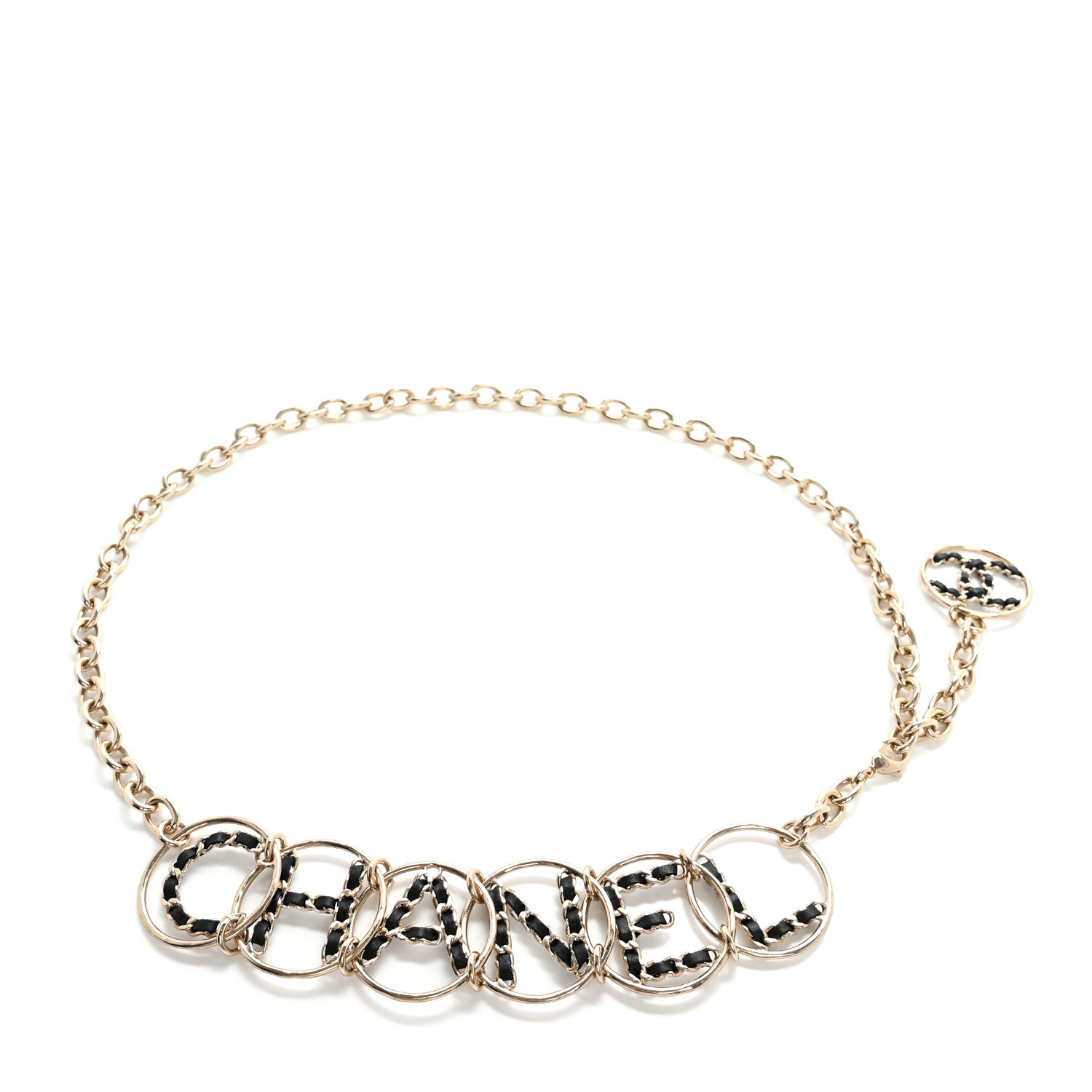 Chanel Metal Lambskin Chain Logo Belt 80 Gold 1 of 4