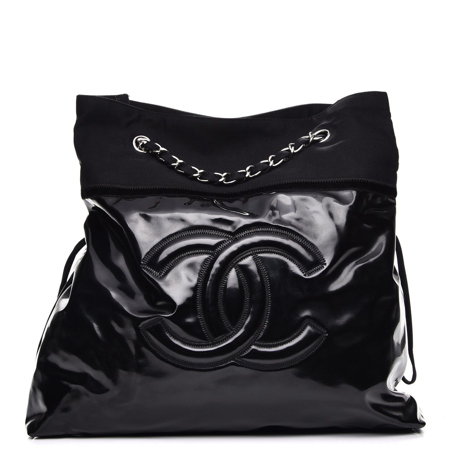 Vinyl Spirit Drawstring Tote Black