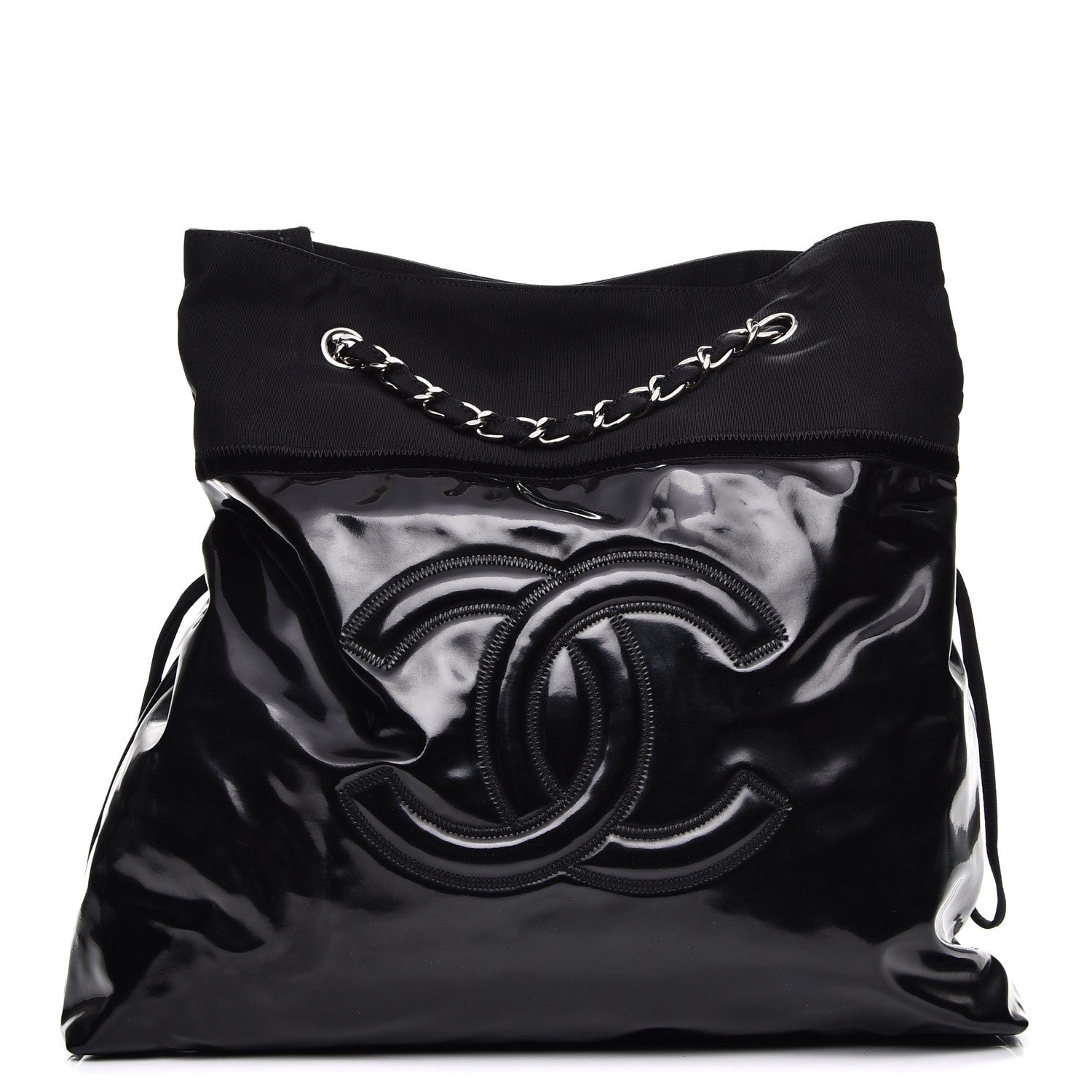 Chanel Vinyl Spirit Drawstring Tote Black 1 of 7
