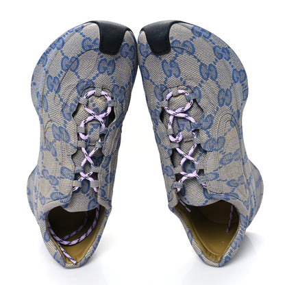 Gucci Ultralight Plume Calfskin Monogram Printed Mens Gucci Run Sneakers 9 Beige Blue 2 of 11
