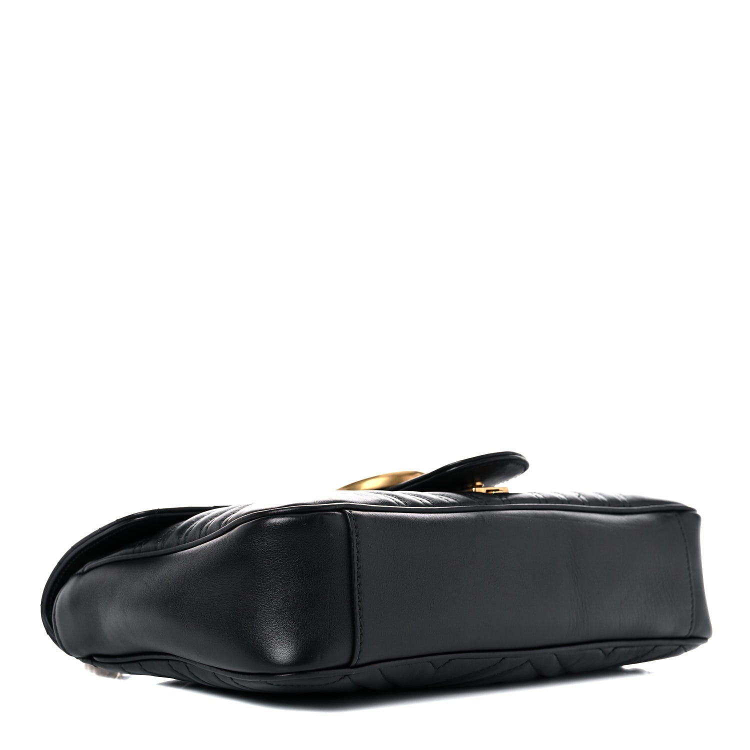 Gucci Calfskin Matelasse Medium GG Marmont Shoulder Bag Black 4 of 15