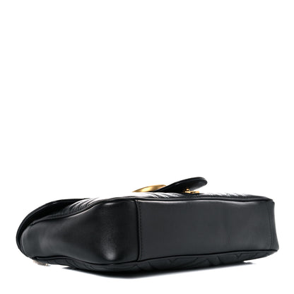 Gucci Calfskin Matelasse Medium GG Marmont Shoulder Bag Black 4 of 15