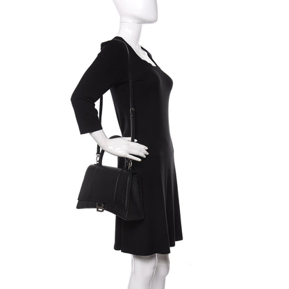 Balenciaga Grained Calfskin Medium Hourglass Top Handle Bag Black 2 of 9