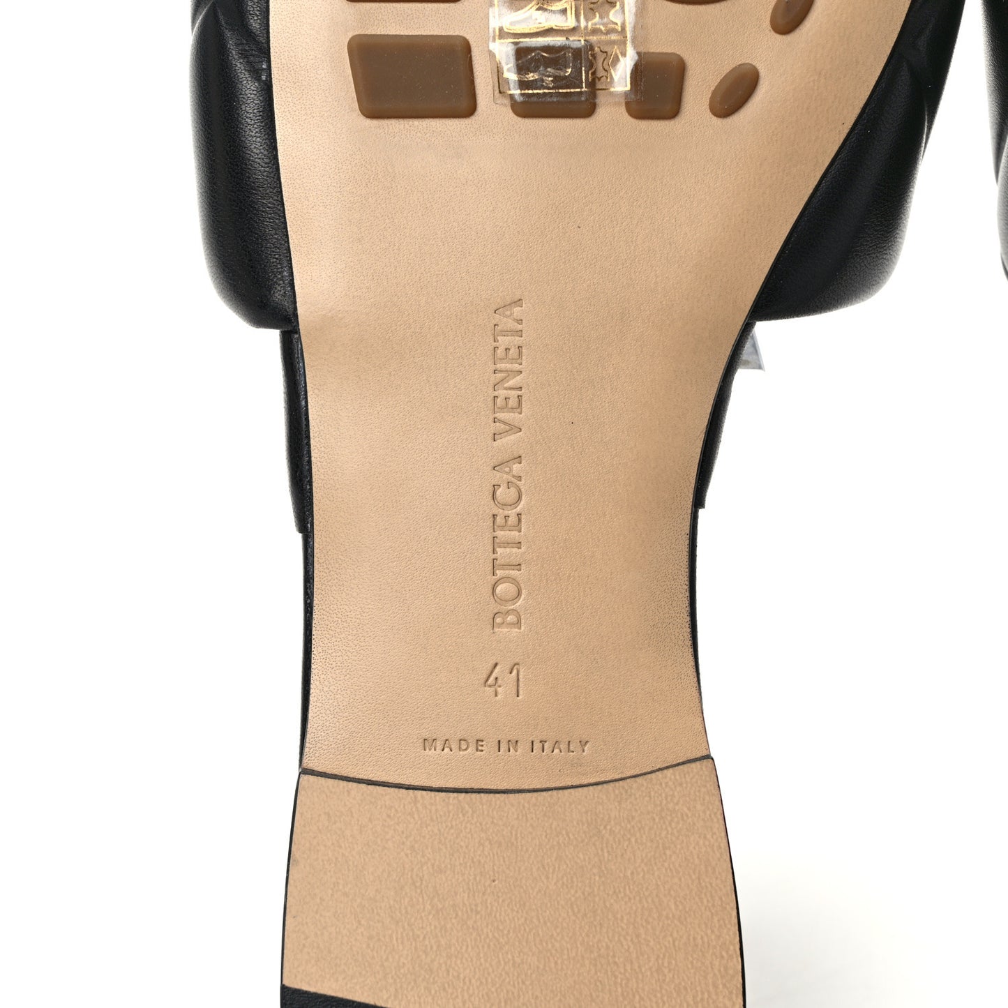 Nappa Quilted Rubber Lido Flat Sandals 41 Black