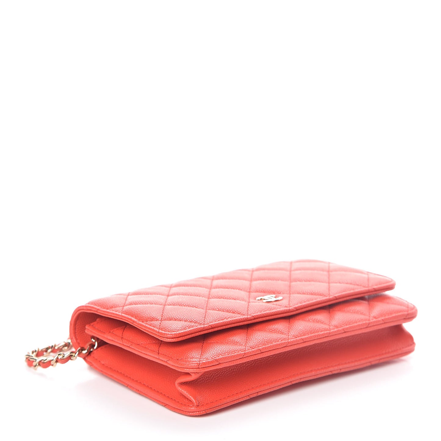Caviar Quilted Wallet on Chain WOC Red