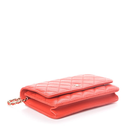 Chanel Caviar Quilted Wallet on Chain WOC Red 4 of 11