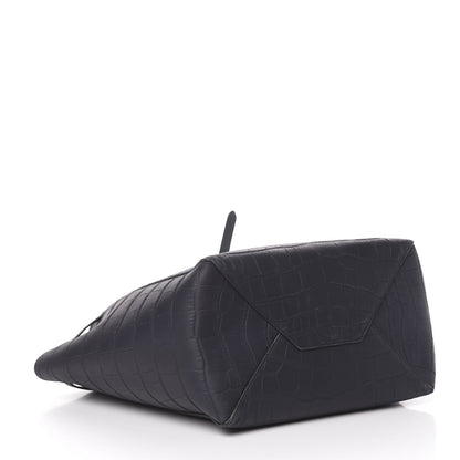 Celine Crocodile Embossed Nubuck Small Belt Cabas Phantom Navy Blue 3 of 10