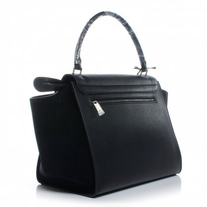 Celine Drummed Leather Suede Large Trapeze Black 3 of 7